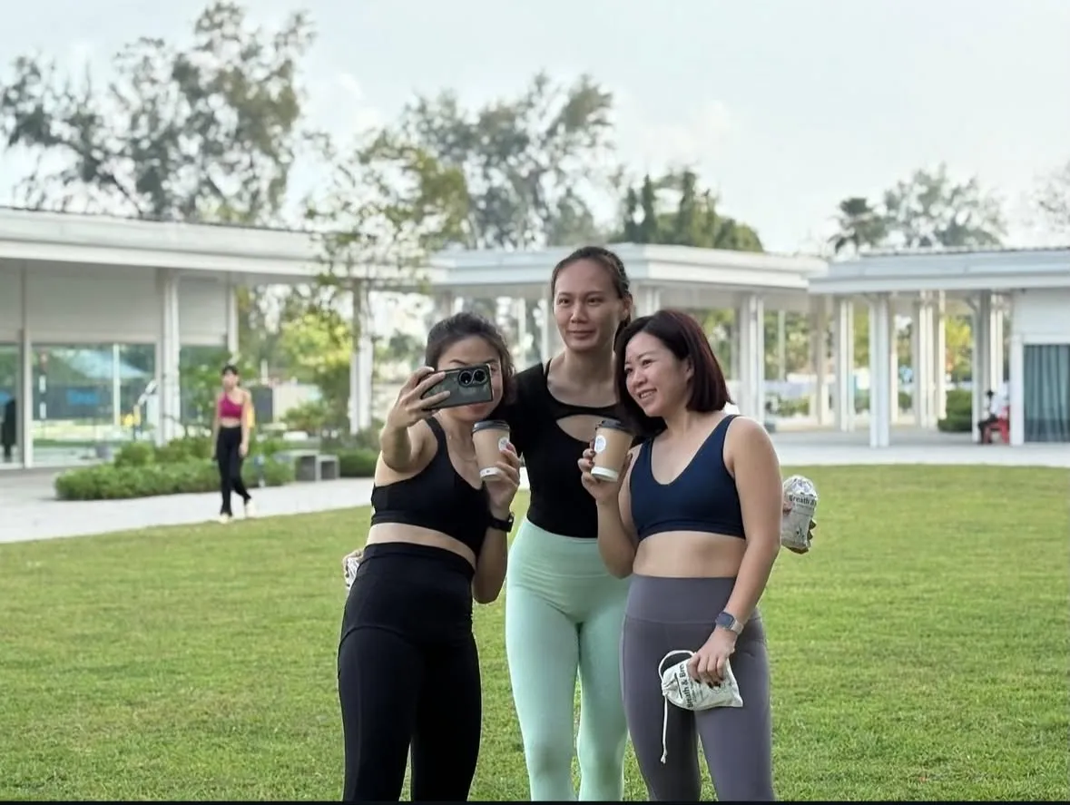 SuperShape community enjoying the past Breath and Brew coffee yoga event